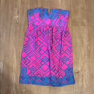 Alice & Trixie medium Pink and Blue Geometric Dress nwot